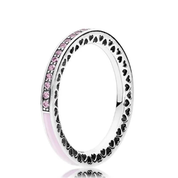 SOLD Pandora Radiant Hearts Pink Ring Size 5 - Picture 1 of 2
